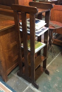 Arts & Crafts oak bookcase magazine stand.  Attributed to Ford Johnson, Stickley era